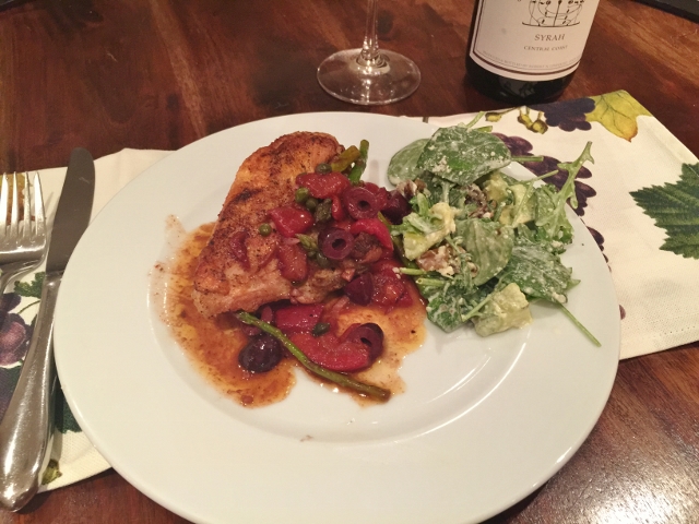 Roasted Chicken with Roasted Red Peppers, Olives & Asparagus 100 (640x480)