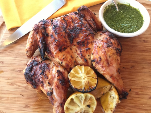 Grilled Lemon Spatchcocked Chicken with Basil Arugula Oil 116 (640x480)
