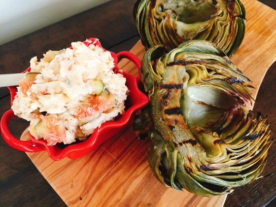 Grilled Artichoke with Toasted Garlic & Fig Butter 111 (560x420)