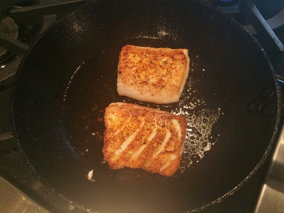 Pan Seared Halibut with Sweet Corn & Jalapeno Sauce 014 (560x420)